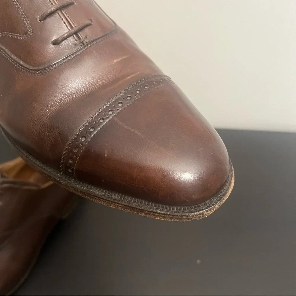 Peal & Co for Brooks Brothers Brown Leather Oxford Dress Shoes Size 10.5 D